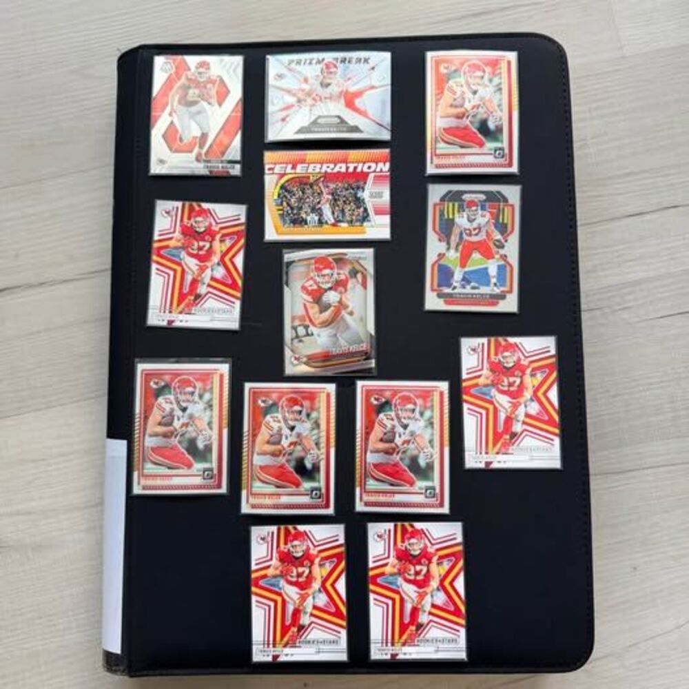 Travis Kelce Card Lot – 13 Cards | Chiefs | Prizm, Donruss Optic, Mosaic, Score